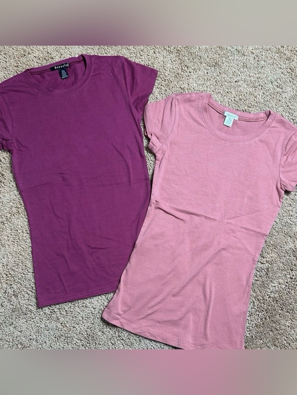 Bozzolo Juniors TWO Fitted T- Shirts Crew Neck Everyday Basic Small NWOT